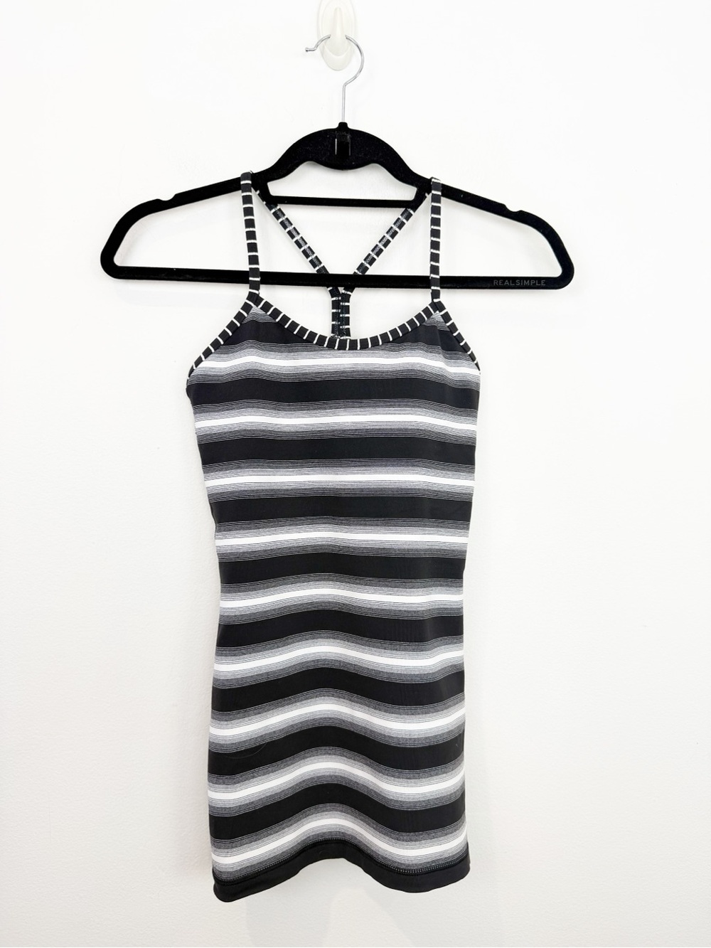 Lululemon Power Y Black White Stripe Tank Top Size 4